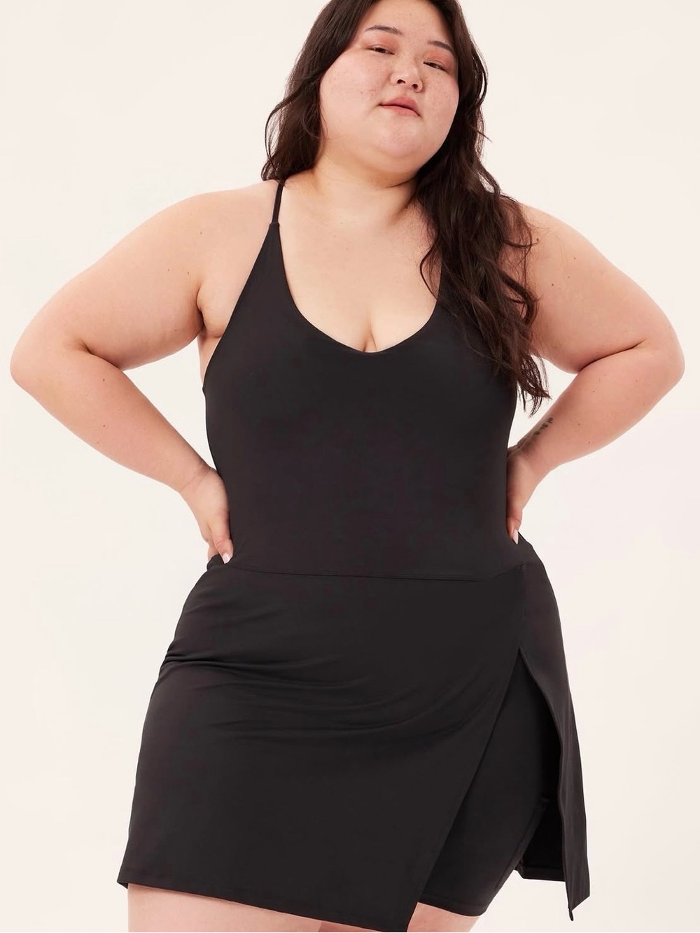 Black One-Piece Skort active dress